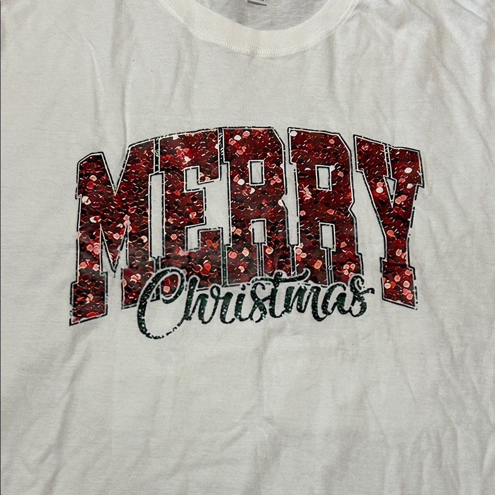 Merry Christmas T-Shirt with Red and Green Design